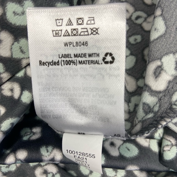 Alfani Printed Blouson-Sleeve Blouse Grey Mini Cheetah S New With Tags - Picture 5 of 6